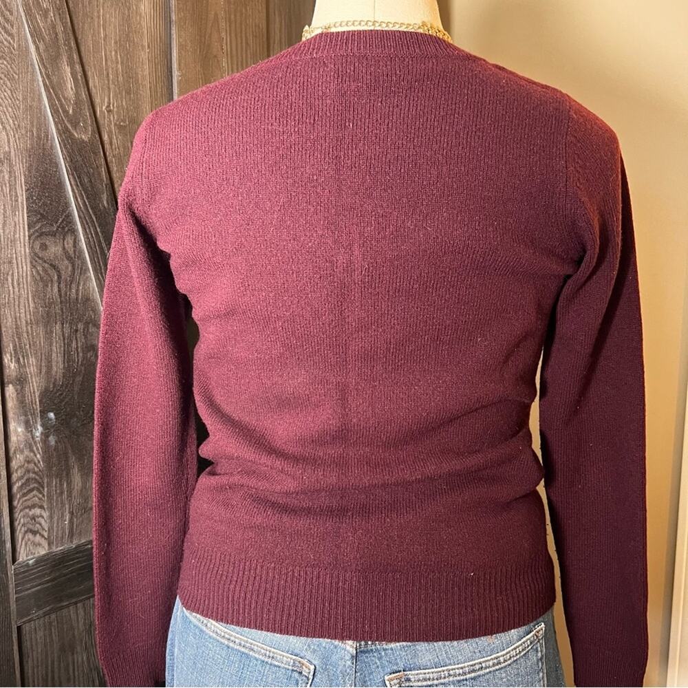 GAP lambswool maroon v-neck long sleeve sweater large - Picture 6 of 6